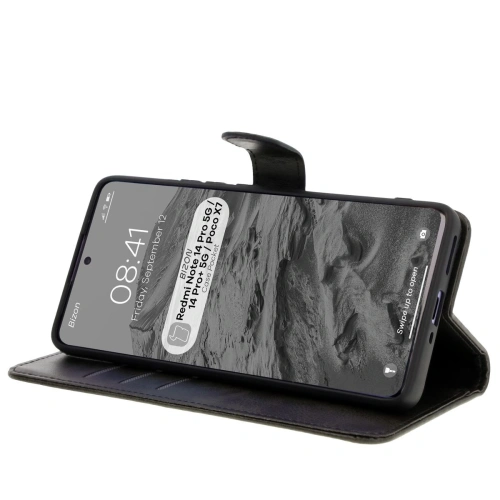 Etui z klapką Bizon Case Pocket do Xiaomi Redmi Note 14 Pro 5G / Poco X7 czarne