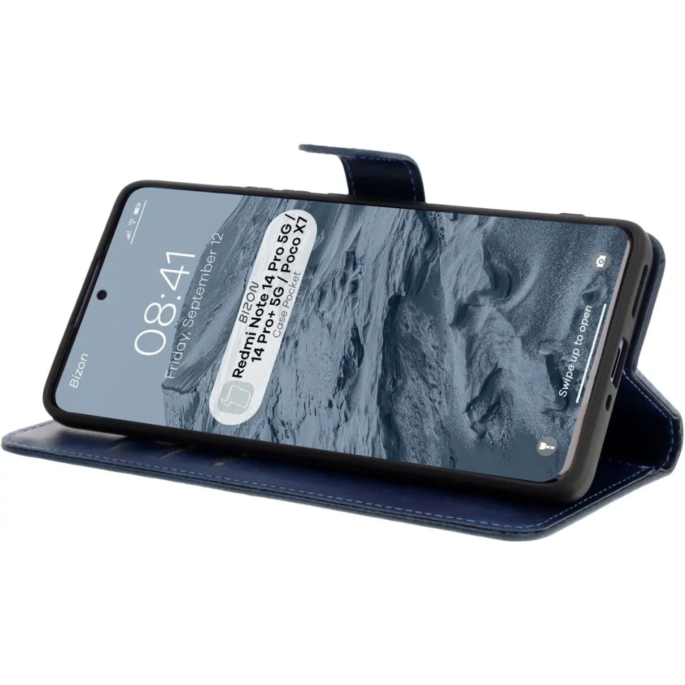 Hurtownia GSM - Etui z klapką Bizon Case Pocket do Xiaomi Redmi Note 14 Pro 5G / Poco X7 modré - BIZ8513 - {ean13} - Hurt