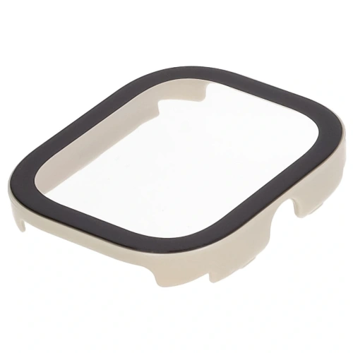 Etui ze szkłem do zegarka Bizon Case+Glass Watch do Xiaomi Redmi Watch 5 beżowe