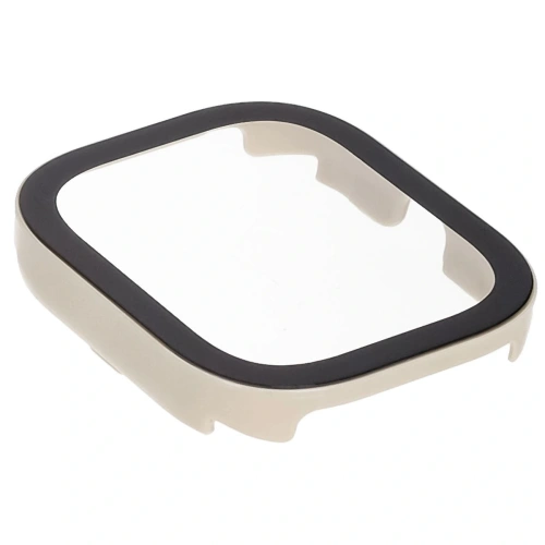 Etui ze szkłem do zegarka Bizon Case+Glass Watch do Xiaomi Redmi Watch 5 beżowe