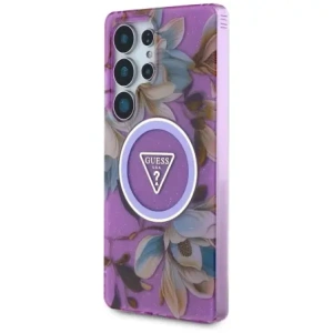 Hurtownia GSM - Guess Glitter Blumen Dreieck Knöpfe MagSafe Samsung Galaxy S25 Ultra lila - GUE4317 - {ean13} - Hurt