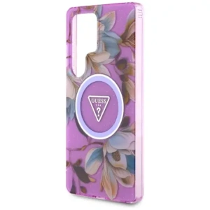 Hurtownia GSM - Guess Glitter Blumen Dreieck Knöpfe MagSafe Samsung Galaxy S25 Ultra lila - GUE4317 - {ean13} - Hurt