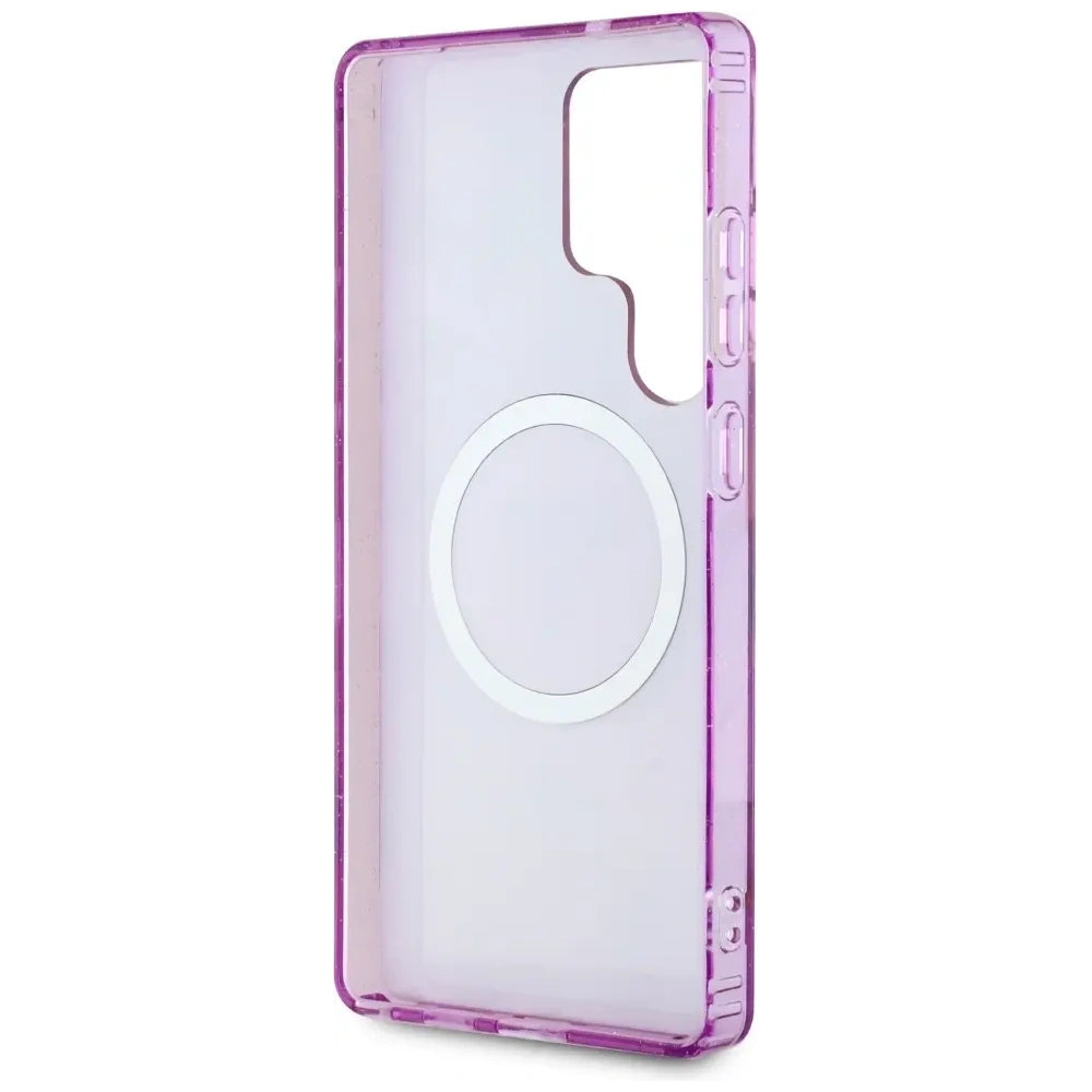 Hurtownia GSM - Etui Guess Glitter Flowers Triangle Buttons MagSafe do Samsung Galaxy S25 Ultra fialový - GUE4317 - {ean13} - Hurt