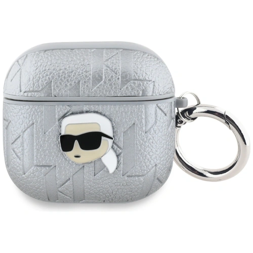 Etui Karl Lagerfeld Monogram Karl Head do Apple AirPods 4 srebrny
