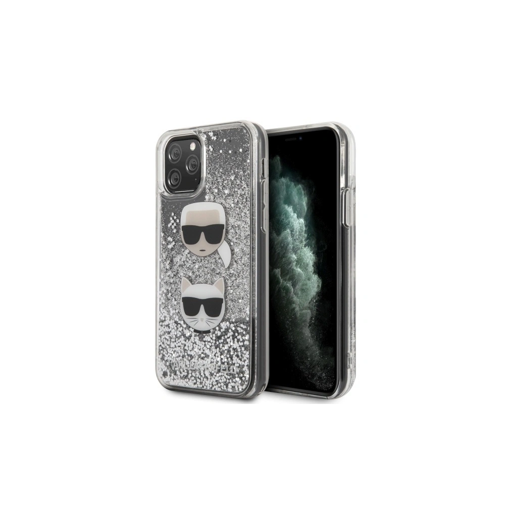 Hurtownia GSM - Etui Karl Lagerfeld KLHCN65KCGLSL Apple iPhone 11 Pro Max hardcase stříbrný/silver Glitter Karl&Choupette - KLD266SLV - {ean13} - Hurt