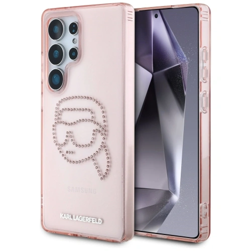 Etui Karl Lagerfeld Rhinestones K. Head Logo do Samsung Galaxy S25 Ultra różowy