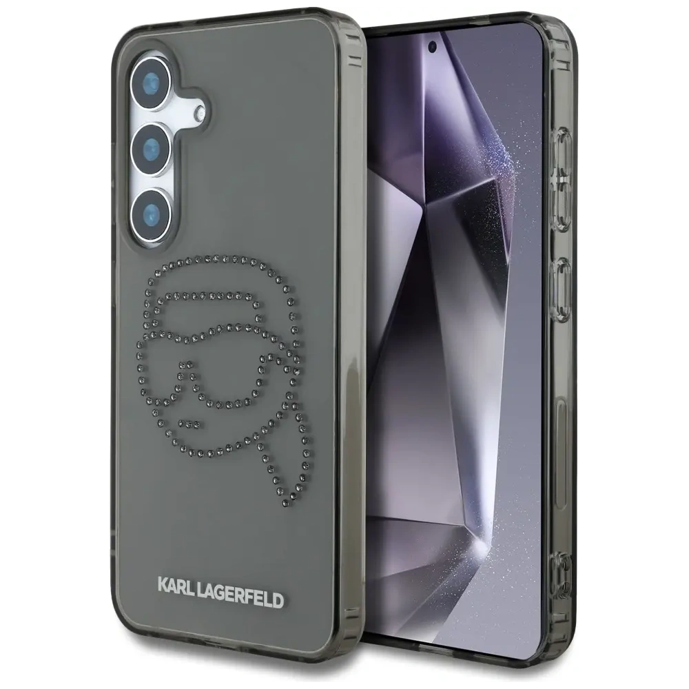 Wholesale Karl Lagerfeld Rhinestones Karl Head Logo Samsung Galaxy S25 black - KLD21913 - {ean13} - Hurt