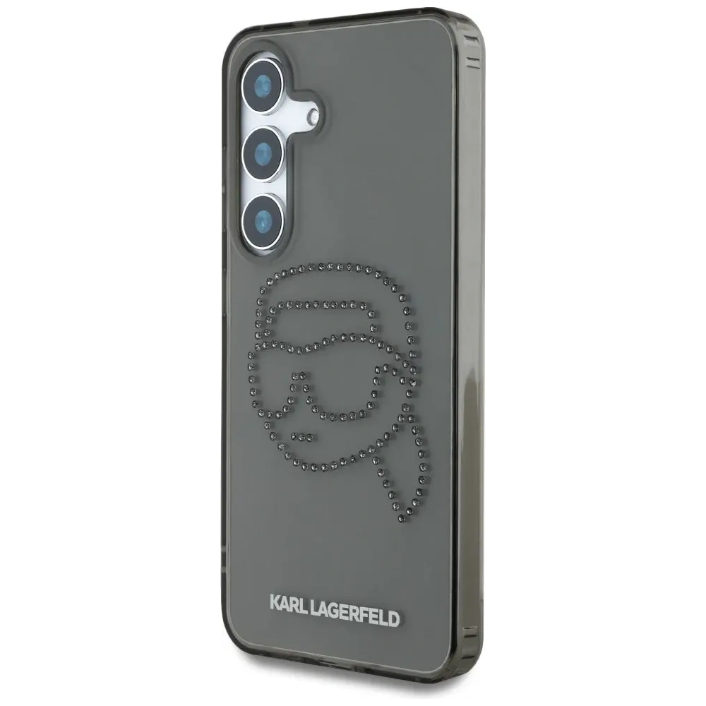 Wholesale Karl Lagerfeld Rhinestones Karl Head Logo Samsung Galaxy S25 black - KLD21913 - {ean13} - Hurt