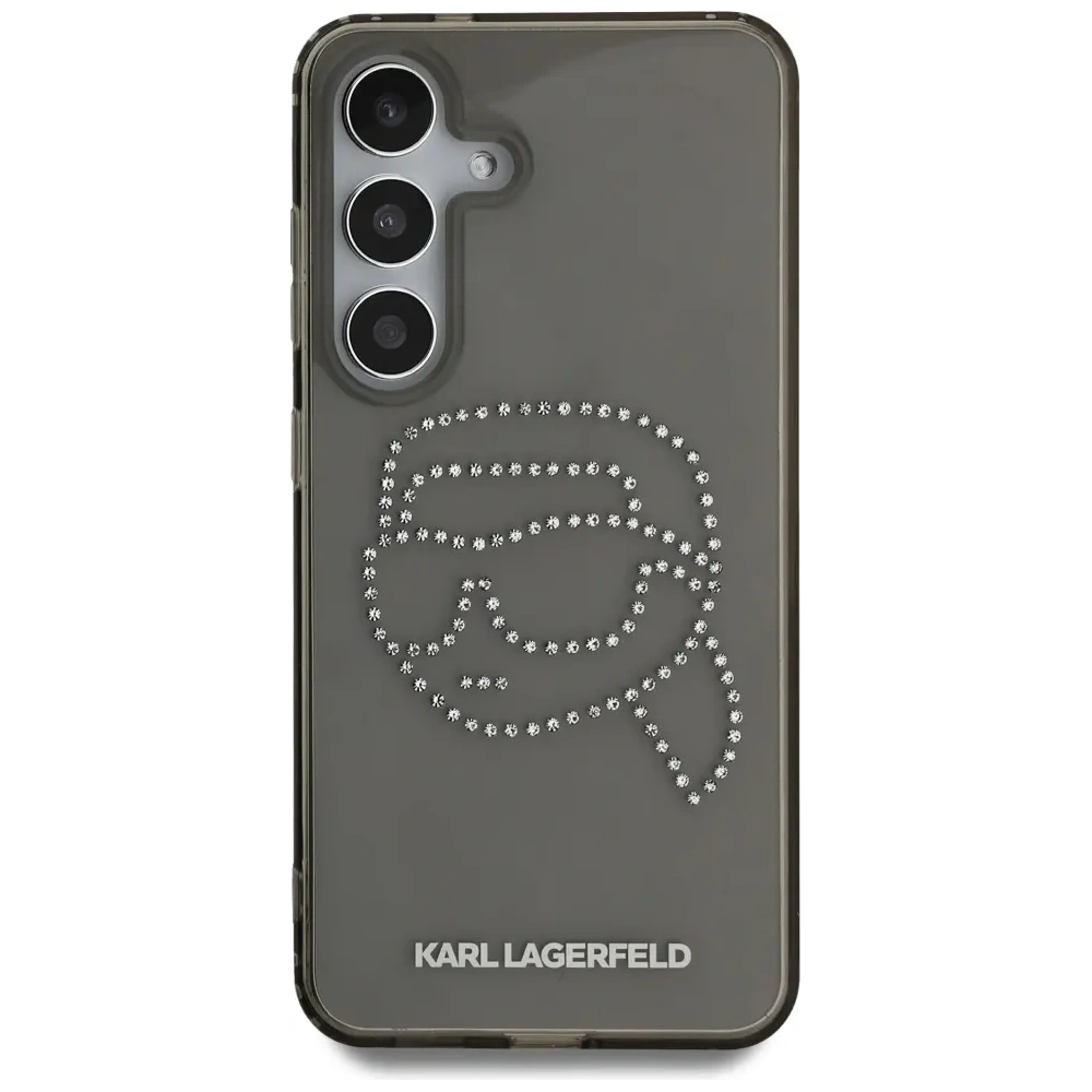 Wholesale Karl Lagerfeld Rhinestones Karl Head Logo Samsung Galaxy S25 black - KLD21913 - {ean13} - Hurt