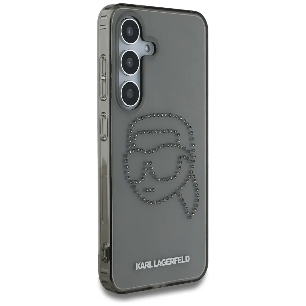 Wholesale Karl Lagerfeld Rhinestones Karl Head Logo Samsung Galaxy S25 black - KLD21913 - {ean13} - Hurt