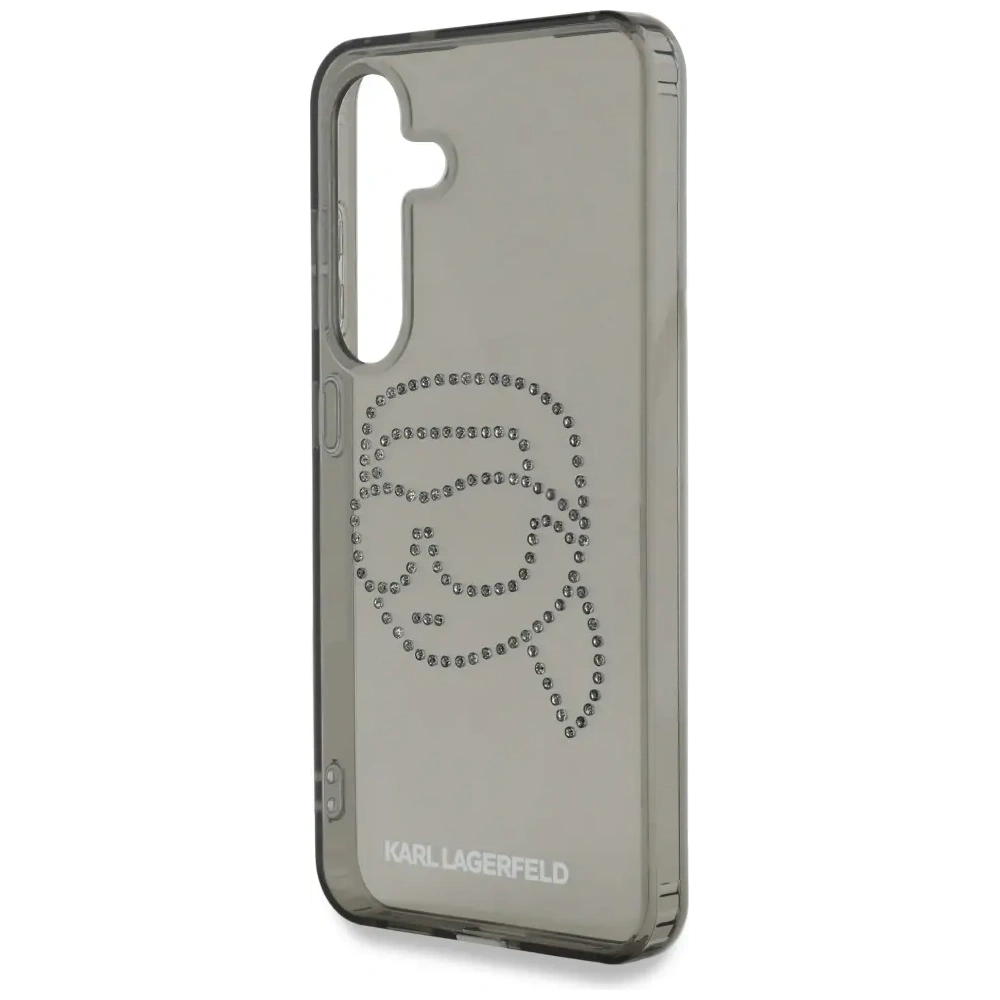Wholesale Karl Lagerfeld Rhinestones Karl Head Logo Samsung Galaxy S25 black - KLD21913 - {ean13} - Hurt