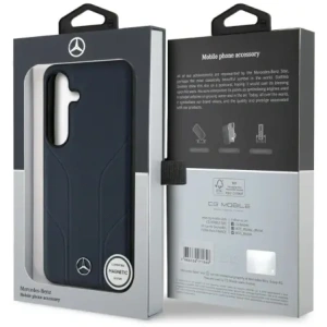 Hurtownia GSM - Mercedes Piele cu Linii Debossate MagSafe Samsung Galaxy S25 albastru - MRS308 - {ean13} - Hurt