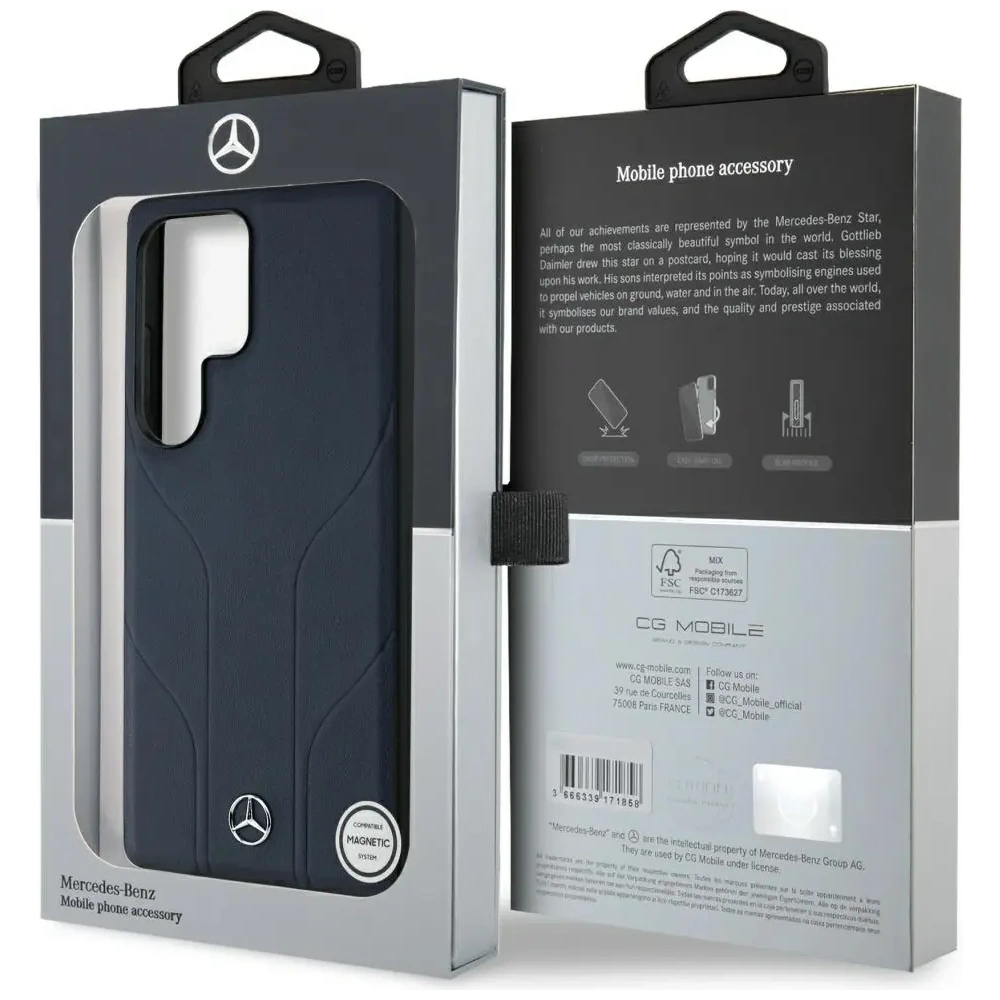 Hurtownia GSM - Mercedes Leder geprägt Linien MagSafe Samsung Galaxy S25 Ultra blau - MRS310 - {ean13} - Hurt