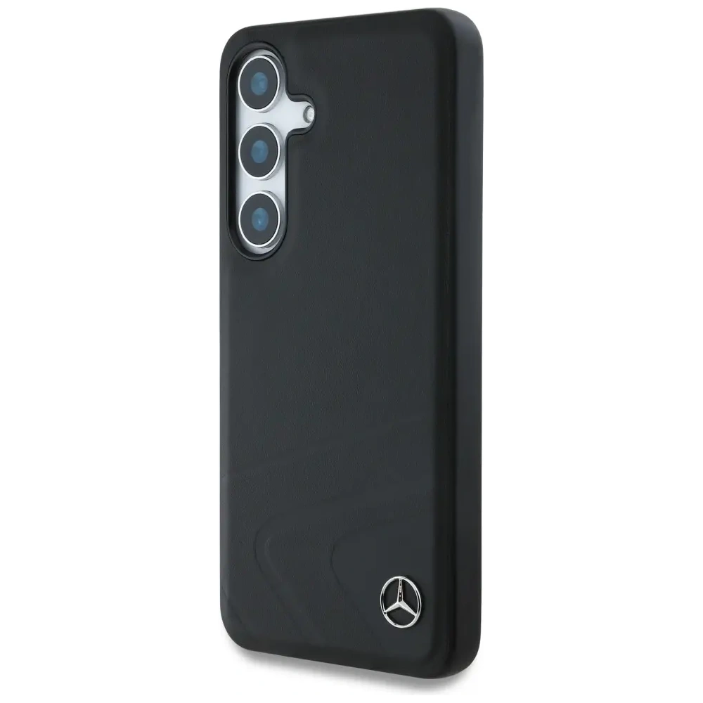 Hurtownia GSM - Mercedes Bőr Horizontális Dombornyomott Görbék MagSafe Samsung Galaxy S25 fekete - MRS312 - {ean13} - Hurt