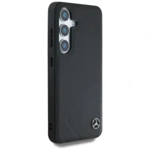 Hurtownia GSM - Mercedes Piele Curbe Debosate Orizontale MagSafe Samsung Galaxy S25 negru - MRS312 - {ean13} - Hurt