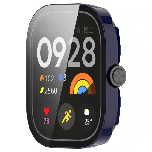 Etui ze szkłem do zegarka Bizon Case+Glass Watch do Xiaomi Redmi Watch 5 niebieskie