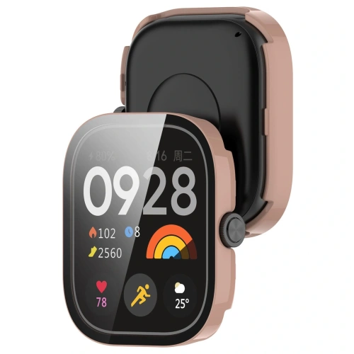 Etui ze szkłem do zegarka Bizon Case+Glass Watch do Xiaomi Redmi Watch 5 różowe