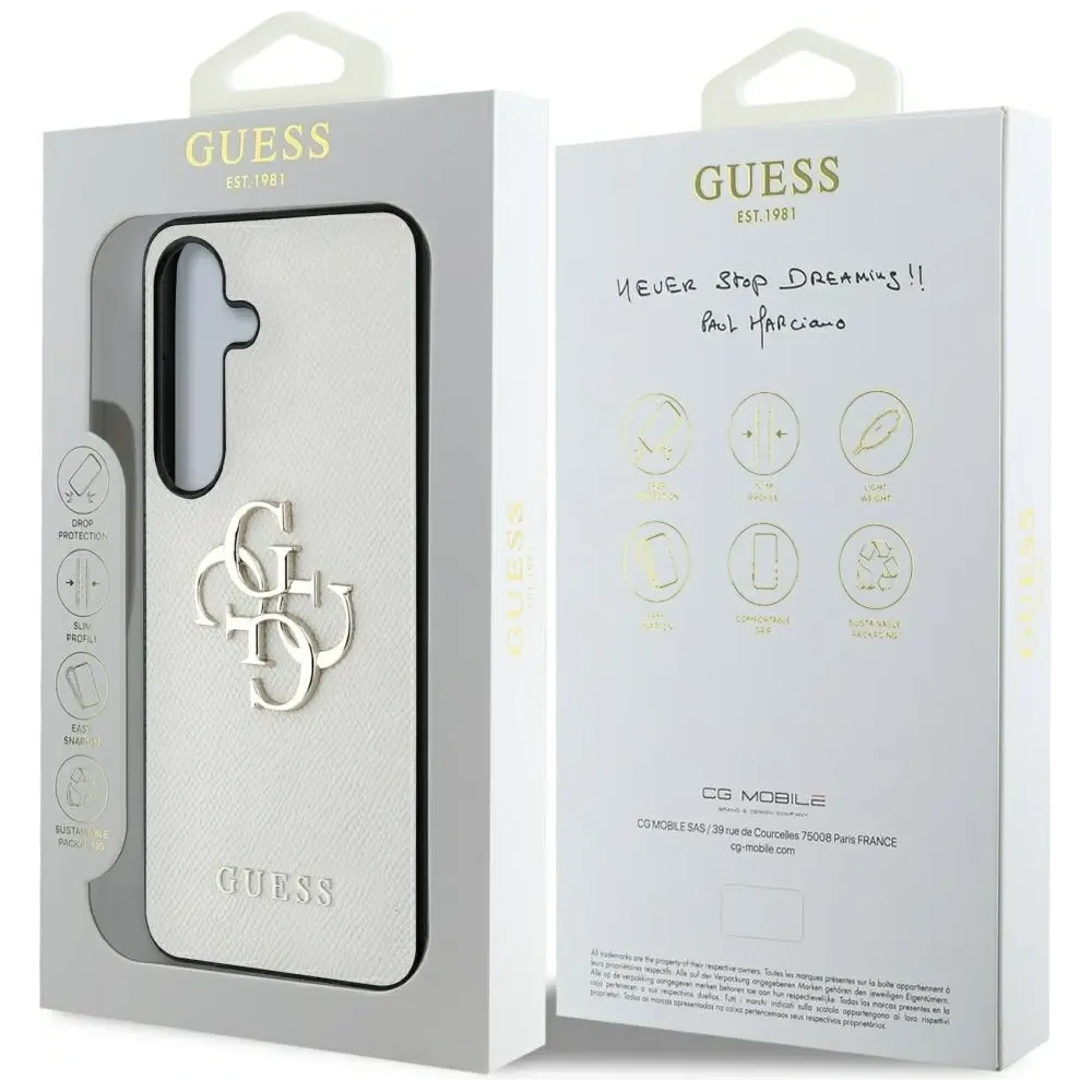 Hurtownia GSM - Etui Guess Grained Big 4G Logo Small Classic Logo do Samsung Galaxy S25 beżowy - GUE4318 - {ean13} - Hurt