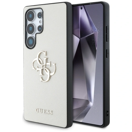 Etui Guess Grained Big 4G Logo Small Classic Logo do Samsung Galaxy S25 Ultra beżowy