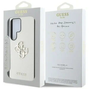 Wholesale Guess Grained Big 4G Logo Small Classic Logo Samsung Galaxy S25 Ultra beige - GUE4319 - {ean13} - Hurt
