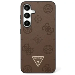 Hurtownia GSM - Guess Model de Logo Triunghiular cu Stampilă Caldă Granulată în Model de Pion MagSafe Samsung Galaxy S25 maro - GUE4320 - {ean13} - Hurt