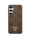 Guess Model cu imprimeu de bujor cu timbru cald granulat triunghiular MagSafe Samsung Galaxy S25 Ultra maro