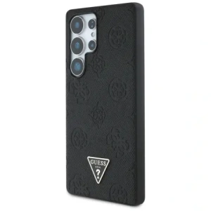 Wholesale Guess Grained Hot Stamp Peony Pattern Triangle Logo MagSafe Samsung Galaxy S25 Ultra black - GUE4322 - {ean13} - Hurt