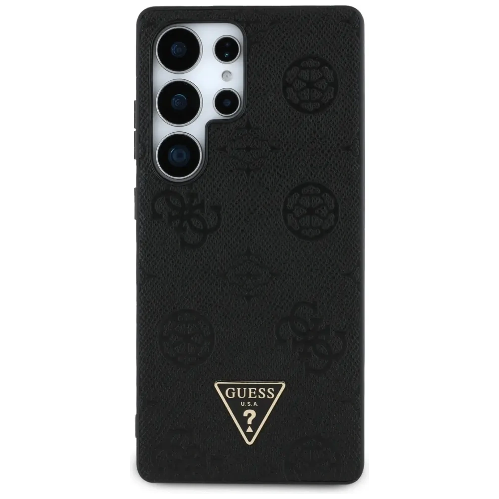 Hurtownia GSM - Etui Guess Grained Hot Stamp Peony Pattern Triangle Logo MagSafe do Samsung Galaxy S25 Ultra czarny - GUE4322 - {ean13} - Hurt