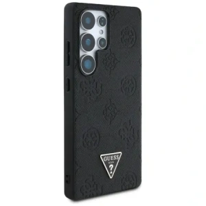 Wholesale Guess Grained Hot Stamp Peony Pattern Triangle Logo MagSafe Samsung Galaxy S25 Ultra black - GUE4322 - {ean13} - Hurt