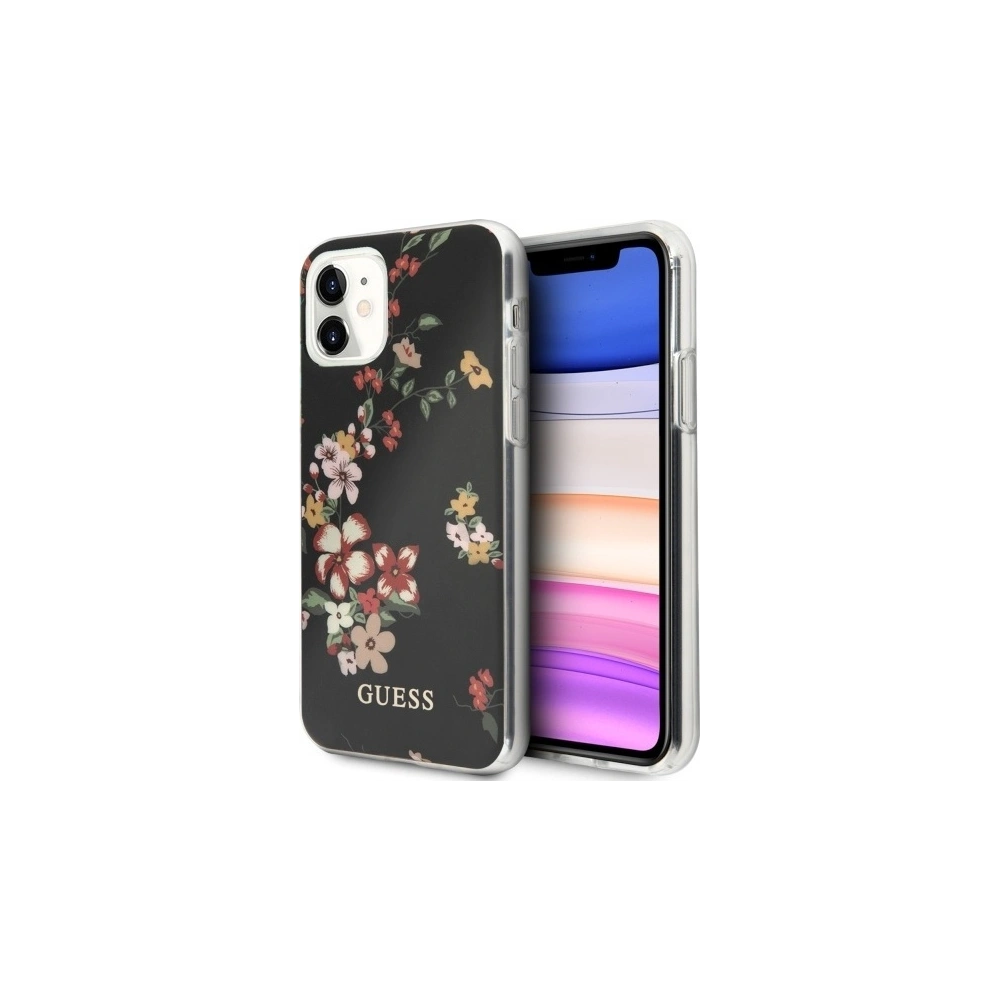 Hurtownia GSM - Etui Guess GUHCN61IMLFL04 Apple iPhone 11 černý/black N°4 Flower Collection - GUE476BLK - {ean13} - Hurt