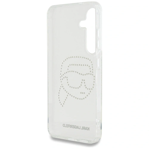 Etui Karl Lagerfeld Rhinestones Karl Head Logo do Samsung Galaxy S25 przezroczysty