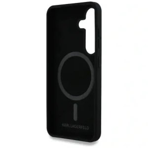 Karl Lagerfeld Szilikon Kétfejű és Kör MagSafe Samsung Galaxy S25 fekete