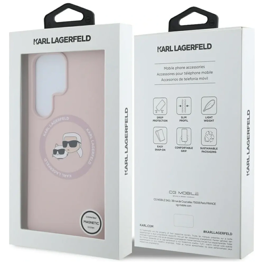 Hurtownia GSM - Karl Lagerfeld Silicon Dublu Capete și Cerc MagSafe Samsung Galaxy S25 Ultra roz - KLD21917 - {ean13} - Hurt
