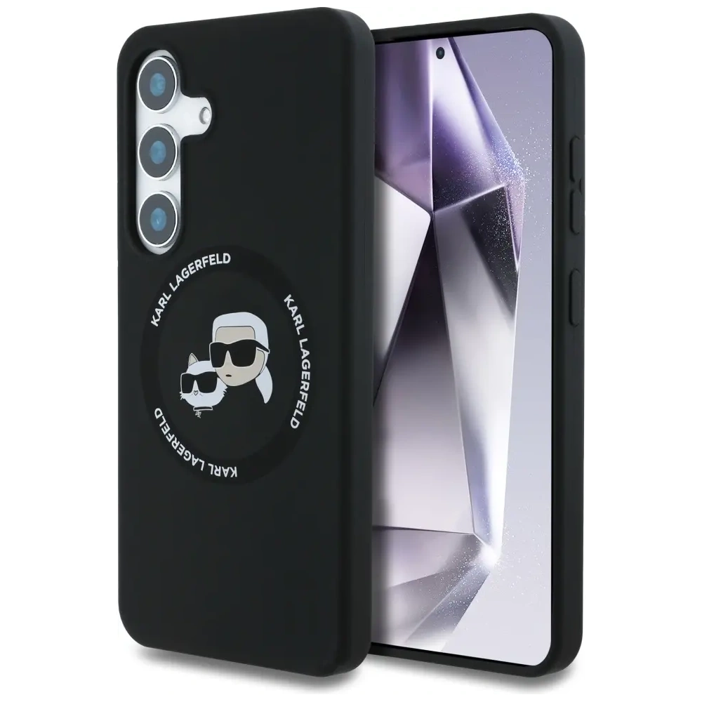 Hurtownia GSM - Karl Lagerfeld Capace din silicon cu două capete și cerc MagSafe Samsung Galaxy S25+ Plus negru - KLD21918 - {ean13} - Hurt