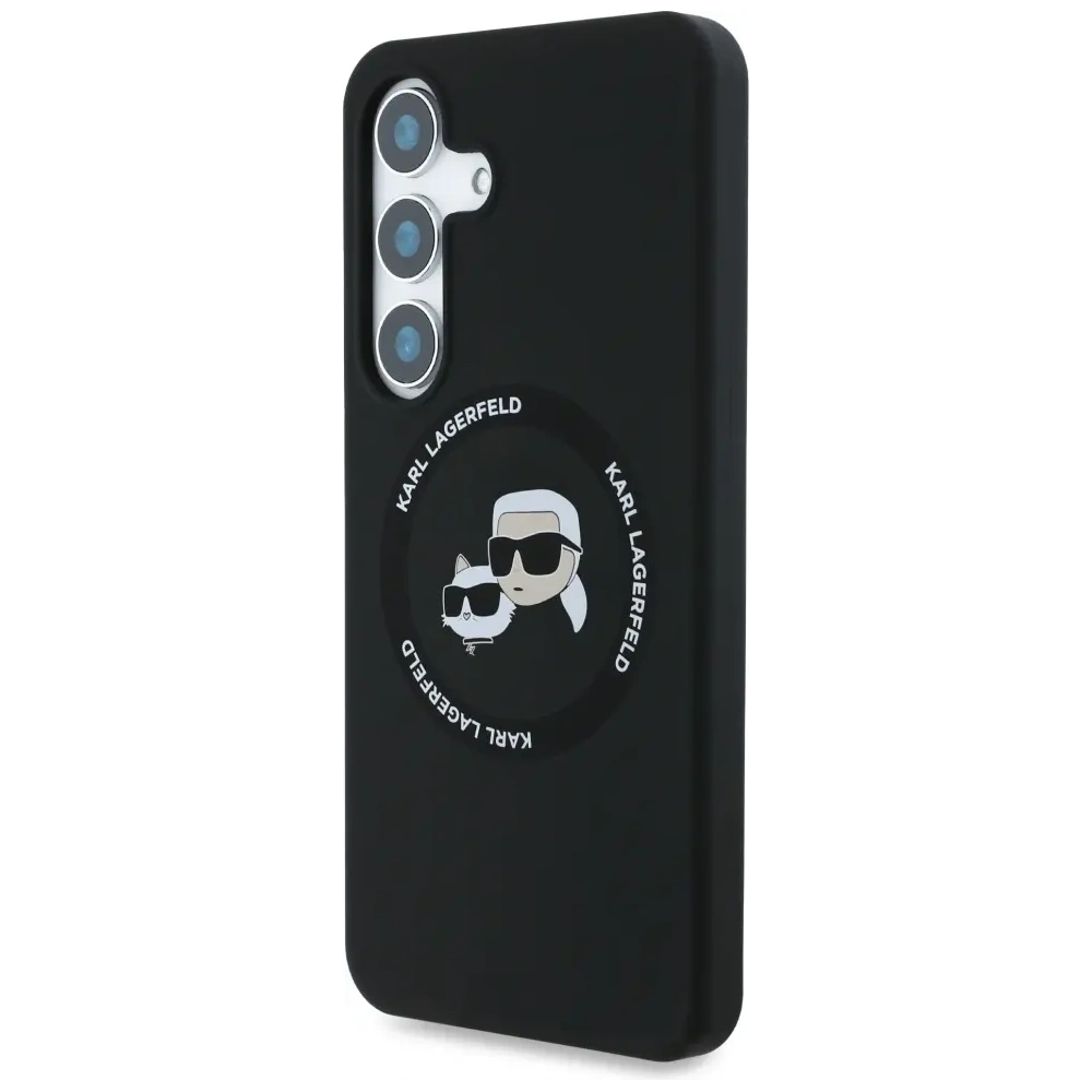 Hurtownia GSM - Karl Lagerfeld Capace din silicon cu două capete și cerc MagSafe Samsung Galaxy S25+ Plus negru - KLD21918 - {ean13} - Hurt