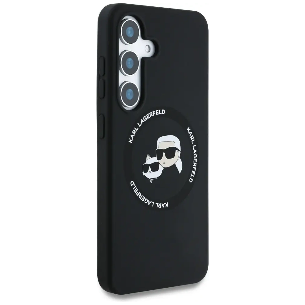Hurtownia GSM - Karl Lagerfeld Capace din silicon cu două capete și cerc MagSafe Samsung Galaxy S25+ Plus negru - KLD21918 - {ean13} - Hurt