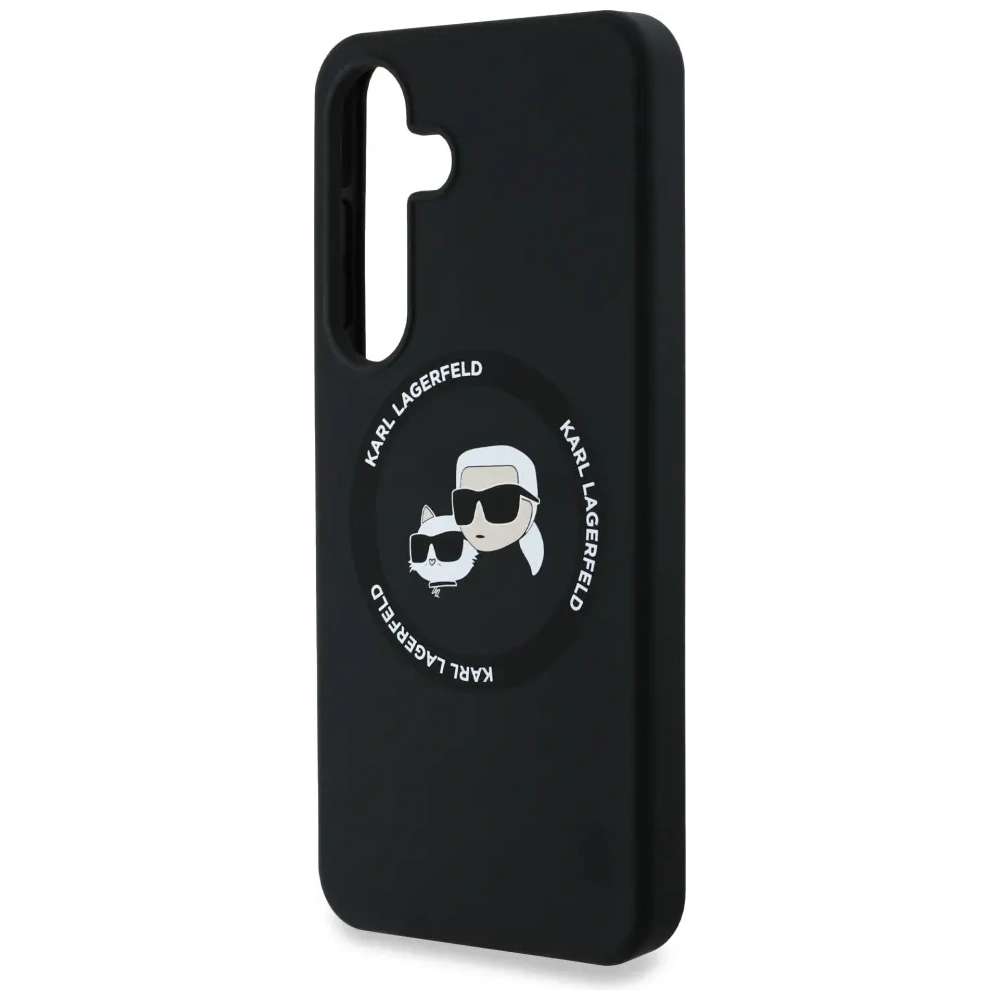Hurtownia GSM - Karl Lagerfeld Capace din silicon cu două capete și cerc MagSafe Samsung Galaxy S25+ Plus negru - KLD21918 - {ean13} - Hurt