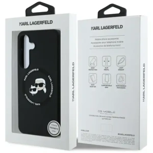 Hurtownia GSM - Karl Lagerfeld Capace din silicon cu două capete și cerc MagSafe Samsung Galaxy S25+ Plus negru - KLD21918 - {ean13} - Hurt