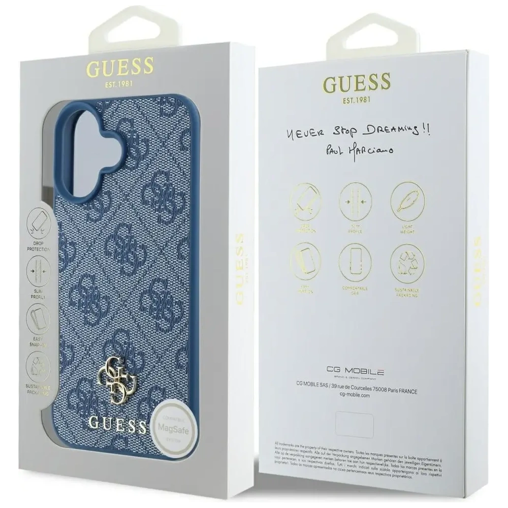 Hurtownia GSM - Guess HC PU 4G Kicsi 4G és Klasszikus Apple iPhone 16 MagSafe kék - GUE4325 - {ean13} - Hurt