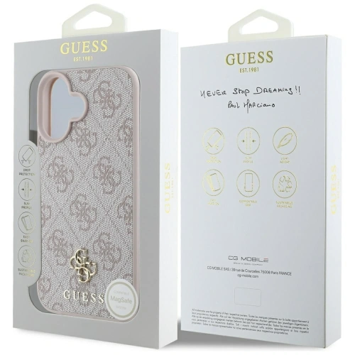 Etui Guess HC PU 4G Small 4G and Classic do Apple iPhone 16 MagSafe różowy