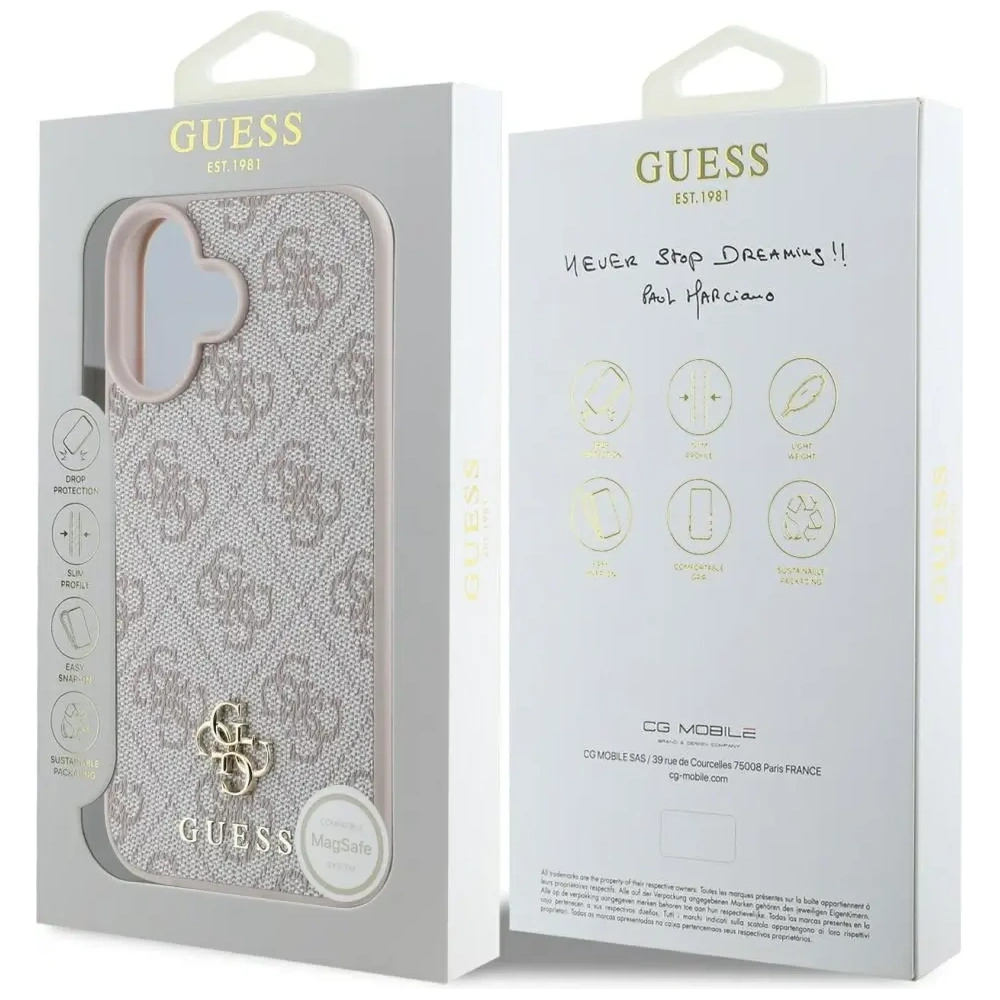 Hurtownia GSM - Etui Guess HC PU 4G Small 4G and Classic do Apple iPhone 16 MagSafe różowy - GUE4326 - {ean13} - Hurt