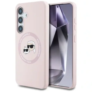 Karl Lagerfeld Silicone Double Heads And Circle MagSafe Samsung Galaxy S25+ Plus pink