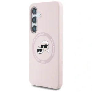 Karl Lagerfeld Silicone Double Heads And Circle MagSafe Samsung Galaxy S25+ Plus pink