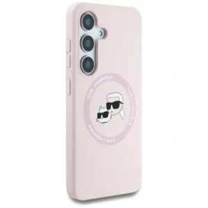Karl Lagerfeld Silicone Double Heads And Circle MagSafe Samsung Galaxy S25+ Plus pink
