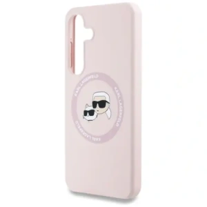 Karl Lagerfeld Silicone Double Heads And Circle MagSafe Samsung Galaxy S25+ Plus pink