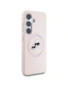 Etui Karl Lagerfeld Silicone Double Heads And Circle MagSafe do Samsung Galaxy S25 różowy