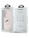 Etui Karl Lagerfeld Silicone Double Heads And Circle MagSafe do Samsung Galaxy S25 różowy