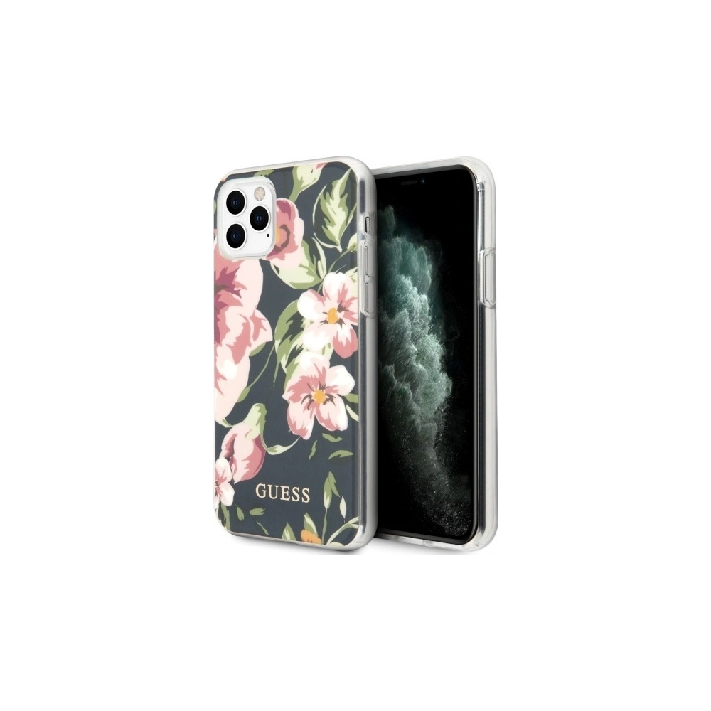 Hurtownia GSM - Etui Guess GUHCN65IMLFL03 Apple iPhone 11 Pro Max tmavě modrý/navy N°3 Flower Collection - GUE479NAV - {ean13} - Hurt