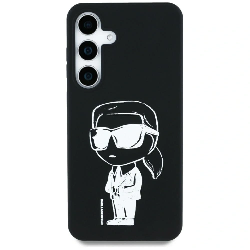 Etui Karl Lagerfeld Silicone Graffiti Ikonik Printed Logo MagSafe do Samsung Galaxy S25 czarny