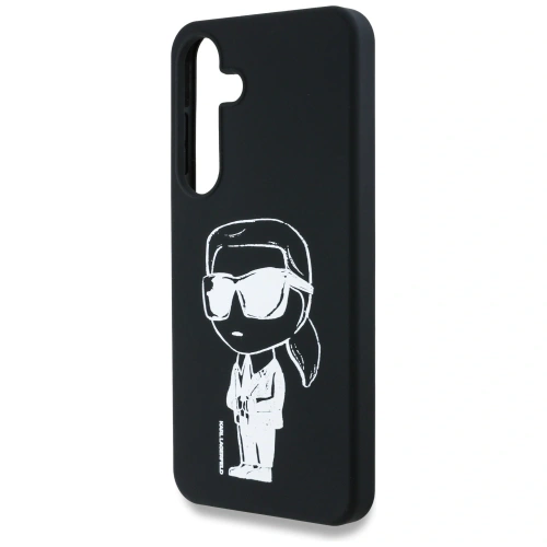 Etui Karl Lagerfeld Silicone Graffiti Ikonik Printed Logo MagSafe do Samsung Galaxy S25 czarny
